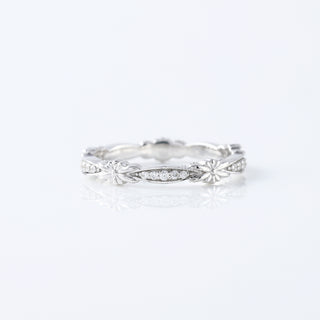 Vintage Edwardian Style, Full Eternity Moissanite Diamond Wedding Band, Gift for Women