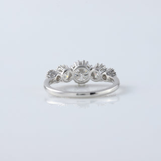 Five Stone Round Moissanite 18K White Gold Engagement Ring
