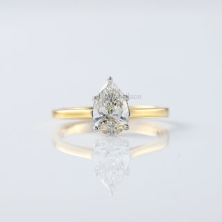 Pear Cut 1 CT Moissanite Diamond Solitaire Proposal Ring