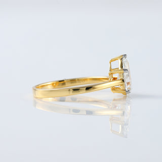Pear Cut 1 CT Moissanite Diamond Solitaire Proposal Ring