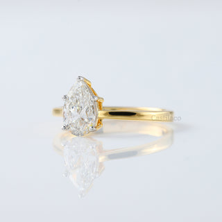 Pear Cut 1 CT Moissanite Diamond Solitaire Proposal Ring