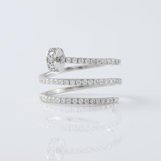 Spiral Nail Lab Grown Diamond 14K White Gold Engagement Ring