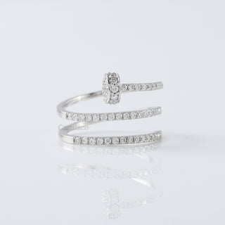 Spiral Nail Lab Grown Diamond 14K White Gold Engagement Ring