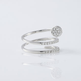 Spiral Nail Lab Grown Diamond 14K White Gold Engagement Ring