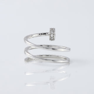 Spiral Nail Lab Grown Diamond 14K White Gold Engagement Ring