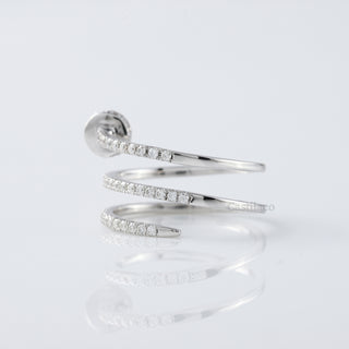 Spiral Nail Lab Grown Diamond 14K White Gold Engagement Ring