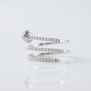 Spiral Nail Lab Grown Diamond 14K White Gold Engagement Ring