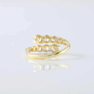 Open Cuff Round Diamond Graduated Set Engagement Ring