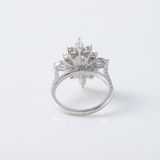 Oval cut Moissanite Vintage Halo Engagement Ring