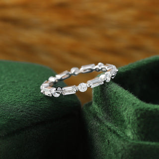 Lab Grown Baguette and Round Diamond Full Eternity Matching Band