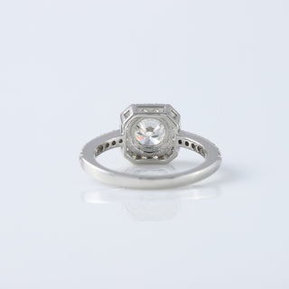 1.00 CT Round Cut Lab Grown Diamond Halo Engagement Ring