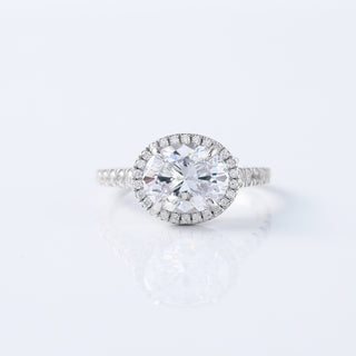 3.00 CT Oval Cut Colorless Moissanite Engagement Ring