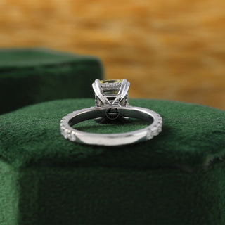 Canary Yellow Radiant Moissanite Halo Diamond Engagemenr Ring in 14k Solid Gold
