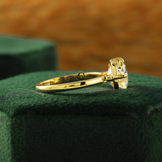 Vivid Yellow East-West Radiant Lab Grown Engagement Ring