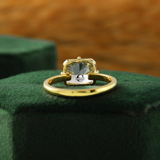 Vivid Yellow East-West Radiant Lab Grown Engagement Ring
