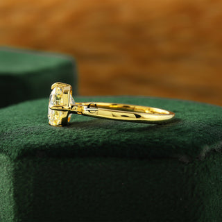 Vivid Yellow East-West Radiant Lab Grown Engagement Ring