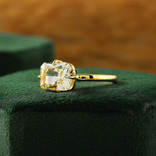 Vivid Yellow East-West Radiant Lab Grown Engagement Ring