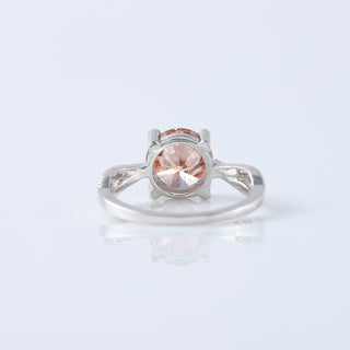 Twisted Pave Set 2.00 CT Round Pink Color Lab Grown Diamond Ring