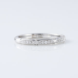 Art Deco Lab Grown Diamond 18K White Gold Band