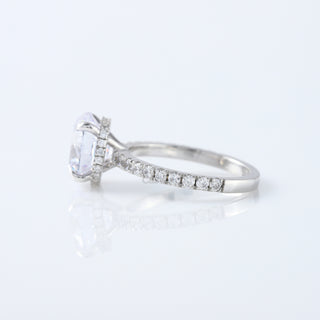 Hidden Halo 3CT Round Cut Lab Grown Diamond Engagement Ring