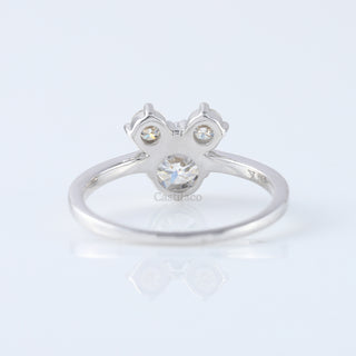 Three Stone Moissanite Diamond Mickey Mouse Face Ring