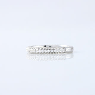 1.00 TW Round Lab Grown Three Row Pave Half Eternity Wedding Band