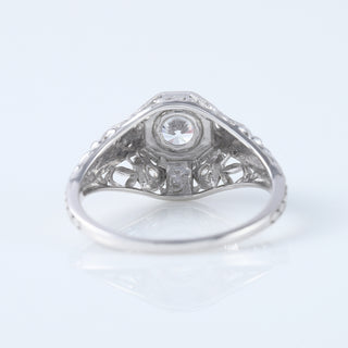 1890s Vintage 0.70Ct Round Cut Moissanite Diamond Art Deco Ring Vintage Ring