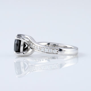 Black Moissanite Diamond Twisted Shank Engagement Ring