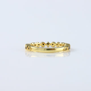 14K Yellow Gold Black Moissanite Diamond Bezel Setting Half Eternity Ring