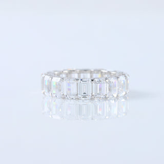 Full Eternity U-Prong Emerald Cut Lab Grown Band – Stackable Engagement Ring For Women