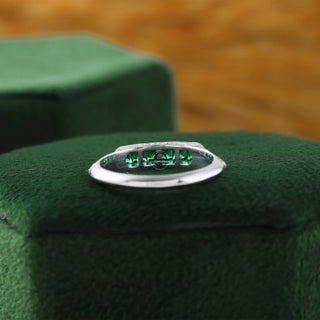 Vintage Art Deco Green Sapphire Lab Grown Diamond Eternity Band