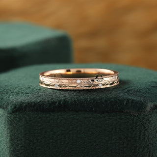 Leaf Style Vintage Full Eternity Lab Grown Diamond Wedding Band