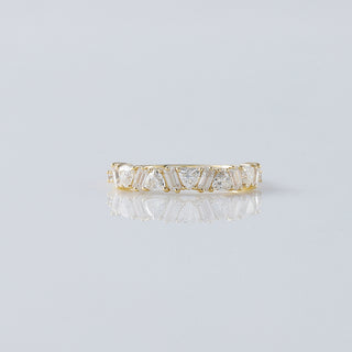 Trillion & Baguette Lab-Grown Diamond Half Eternity Band | Dainty Alternating Stackable Wedding Band