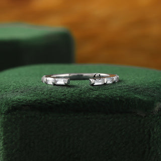 Open Cuff Baguette Lab Grown Diamond Matching Band