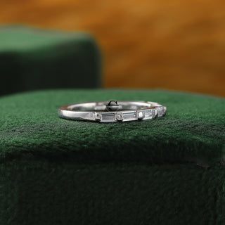Open Cuff Baguette Lab Grown Diamond Matching Band