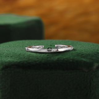 Open Cuff Baguette Lab Grown Diamond Matching Band