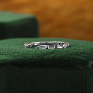 Open Cuff Baguette Lab Grown Diamond Matching Band