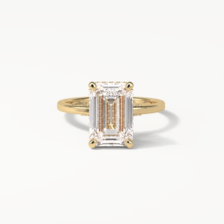 GIA Certified E/VVS2 4.03 CT Emerald Cut Lab Grown Diamond Engagement Ring