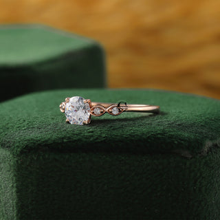 Round Moissanite Minimalist Diamond Proposal Ring