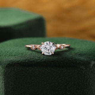 Round Moissanite Minimalist Diamond Proposal Ring