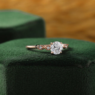 Round Moissanite Minimalist Diamond Proposal Ring