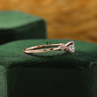 Round Moissanite Minimalist Diamond Proposal Ring