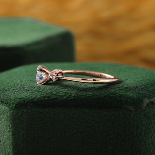 Round Moissanite Minimalist Diamond Proposal Ring