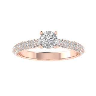 Solitaire With Accent Round Cut Moissanite Engagement Ring