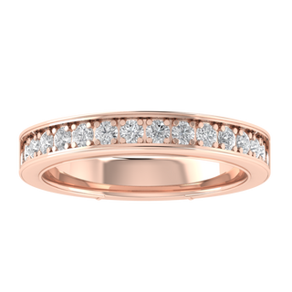 Half Eternity Channel Set Round Cut Moissanite Wedding Band