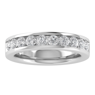 Round Cut Lab Grown Diamond Channel Set 14K Gold Band