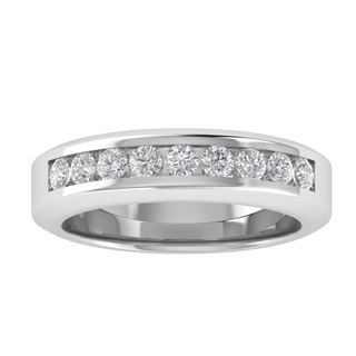 Half Eternity Lab Grown Diamond Channel Set 14K White Gold Wedding Band