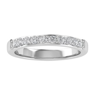 Lab Grown Diamond Half Eternity 14K White Gold Wedding Band