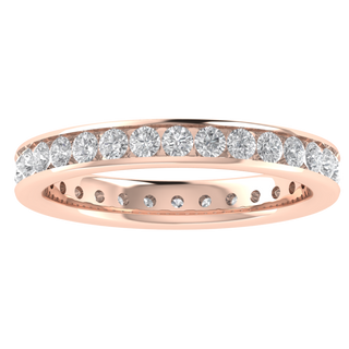 Full Eternity Channel Set Round Cut Moissanite Wedding Band