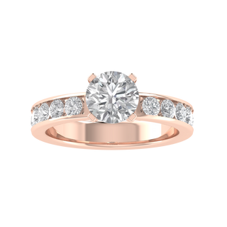 Round Cut Moissanite Diamond Channel Set Wedding Ring